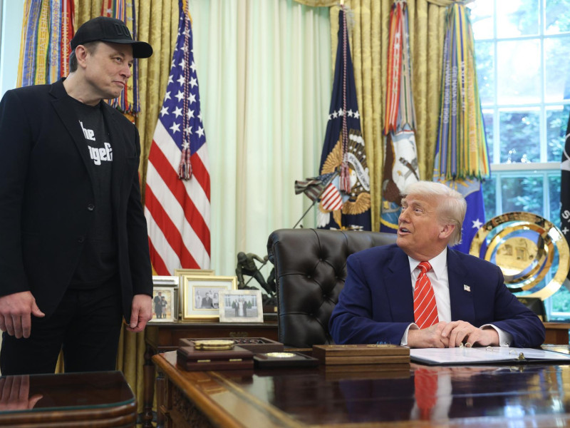 El presidente de Estados Unidos, Donald Trump, y el empresario Elon Musk
