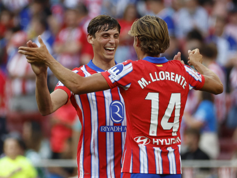 Le Normand celebra el 2-0 del Atlético al Betis